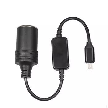 Адаптер USB C на 12 В для прикуривателя, черный, переносной, 5 В, 1,8 м