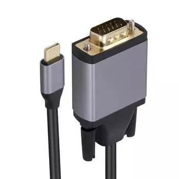 Адаптер USB C-VGA 1080P, тип видео C-VGA, конвертер монитора для ноутбука, ТВ-проектор, проекция чёрный