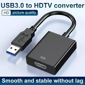Адаптер USB-HDMI 1080P USB 3.0/2.0 в HDMI Внешний аудио-видео адаптер кабель для ПК-ноутбука