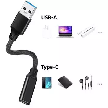 Адаптер USBC - USB 10 Гбит/с, удлинительный разъем USB3.2 «папа» - «мама» для ноутбука, компьютера, телефона и многого другого