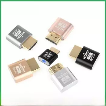 Адаптер видеокарты HDMI для виртуального дисплея: Поддержка нескольких портов (DP, DVI, VGA) для игр и удаленной настройки. HDMI чёрный