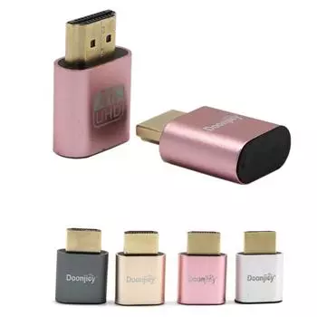 Адаптер виртуального дисплея Ramidos VGA HDMI 1.4 DDC EDID Эмулятор дисплея с заглушкой One Size серебряный