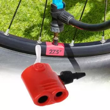 Адаптер воздушного сопла Широкий спектр применения Легкая конструкция Износостойкий Высокопрочный прочный велосипедный инструмент Пластиковый адаптер клапана воздушного насоса для езды красный