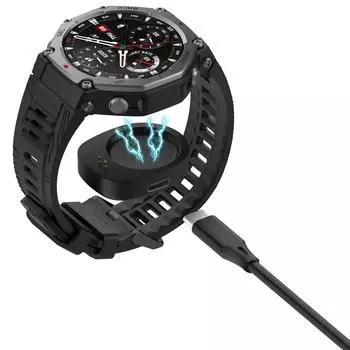 Адаптер зарядного устройства для Amazfit Balance A2286/ T-Rex 3 A2322 Зарядная док-станция Магнитный преобразователь Аксессуары для смарт-часов чёрный