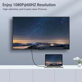 Адаптерный шнур HDMI-совместимый на VGA кабель 1080P@60 Гц Мужской-Мужской высокоскоростной кабель для подключения монитора к компьютеру ноутбуку ПК