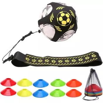 Адаптированный футбольный тренер Футбольный мяч Тренировочное оборудование Футбольный тренер Соло Практика Помощь Эластичный пояс