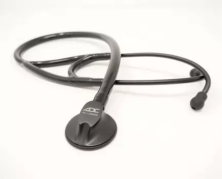 ADC AD Scope Platinum Cardiology Stethoscope with All Black (NY, USA) Light, AD713ABK,