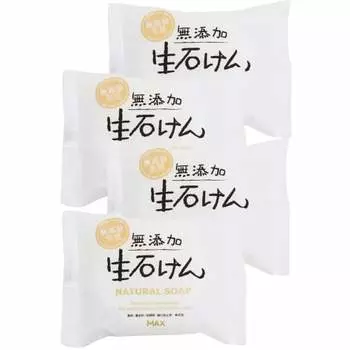 Additive-Free Life Additive-free Raw Soap 80g Set of 4 Bar Soap Made in Japan Sensitive Skin Hypoallergenic 100% Vegetable Soap Base Allergy Tested Bo