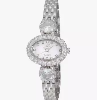 Adee Kaye Fancy Collection Кристальные акценты Перламутровый циферблат Кварцевые часы AK2730-S Женские