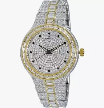 Adee Kaye Fussy Mid-S Collection Кристальные акценты Паве циферблат Кварцевые AK2525-M2G Женские часы