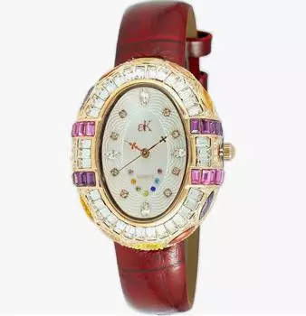 Adee Kaye Коллекция Crown Кристальные акценты Белый перламутровый циферблат Кварцевые AK2113-LRG Женские часы