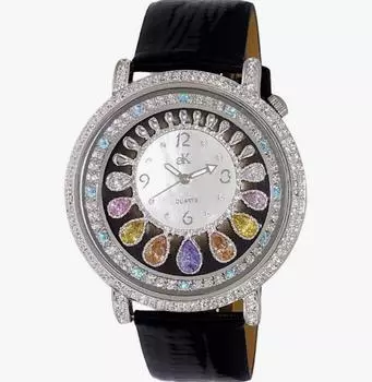 Adee Kaye Коллекция Tear Drop Кристальные акценты Белый перламутровый циферблат Кварцевые AK2112-L Женские часы