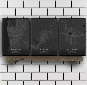 Аделаида Олбери Балларат Бендиго Брисбен Банбери Бандаберг Кэрнс Канберра Кофс-Харбор Дарвин Джилонг Плакат Австралии 21cm30cm No Frame