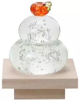 Adelia Iki Kobo x Lucky Layered Kagami Orange Wooden Сделано в Поставляется в косметическом Новое украшение Украшение, Adelia, Моти, [Стекло/Кагами Моти/С