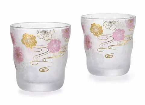 Adelia Pair set, 335 ml, cherry blossom water print [Premium Nippon taste], made in Japan, in a cosmetic box, gift