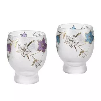 Adelia Sake Glass Pair Four 145ml Nippon Made in Поставляется в косметическом наборе в подарок на день рождения, Seasons, Kikyo, [Премиальный вкус/Стакан для саке/Саке] Япония, Коробка,