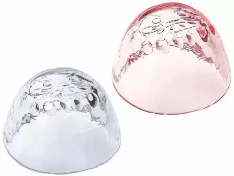 Adelia Sake Glass Pair Set Edo Glass Daruma 70ml Made in Japan Present in Cosmetic Box Gift Gift Birthday Present Clear/Pink [Edo Glass/Choko/Ochoko/Sake