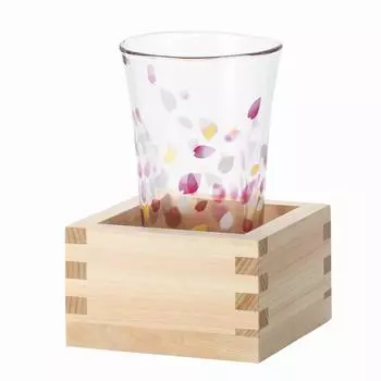 Adelia Sake Sake Masu Sake 160ml with Made in Present in Cosmetic Birthday Present 6109 Cup, Glass, Haruiro, Glass, [Tebineri/Sakazuki/Masu Sake/Glass