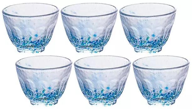 Adelia Shonai Craft Sake Cup 60ml Flower Spell Набор из 6 хрустальных стаканов Сделано в Японии F-70091
