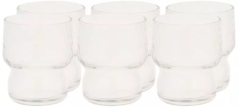 Adelia Stacking Glass Clear 200ml Mouth Reinforced AX Forte Tortoise Shell Set of 6 Made in Japan 477