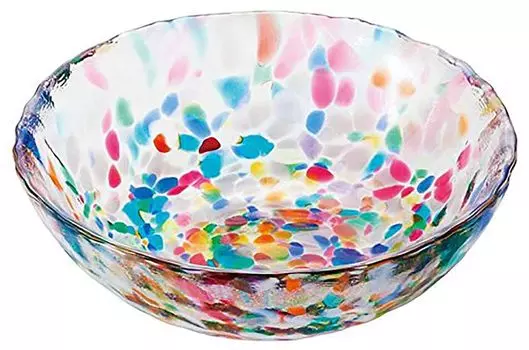 Adelia Tsugaru Vidro Glass Bowl, Shallow Small Bowl, Nebuta, Maximum Diameter Approx. 11cm, Made in Japan F-71167