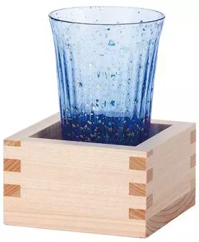 Adelia Tsugaru Vidro Sake Cup Clear Sake Glass 150ml Masu Sake Cup Oborozukiyo Sora 1 piece box Made in Japan (with Masu) F-71353