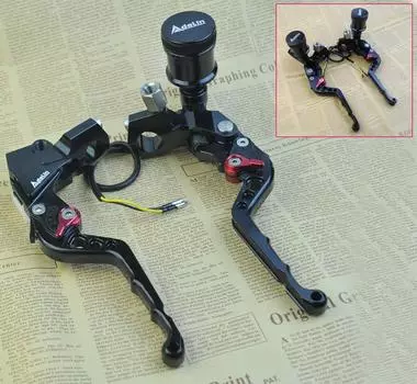 Adelin Black Универсальный CNC Moto Мотоцикл Гидравлический Насос Тормоз Сцепление Тросовая Линия Главный Цилиндр Рычаг Регулируемый Алюминиевый Алло