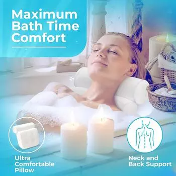 Ademend 3D Mesh Spa Bad Kussen Met Zuignappen Nek En Rug Ondersteuning Spa Kussen Voor Thuis Гидромассажная ванна Badkamer аксессуары белый