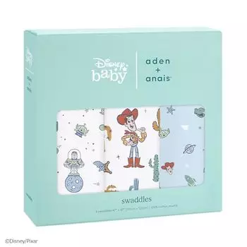 aden + anais aiden and anais disney 3-pack муслиновых пеленок японские настоящие disney toy story toy story 3-pack classic swaddles aswc30010di 120 x 120