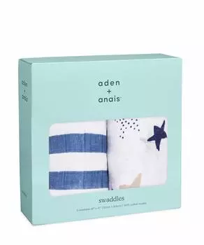 aden anais Aiden and Anais Пеленка Звезда Набор из 2 шт 120 x 120 см Муслиновый хлопок Пеленка Подарок для новорожденного SWADAB4056 +