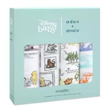 aden + anais disney детские муслиновые пеленки 4 шт. Винни-Пух 120 см x 120 см