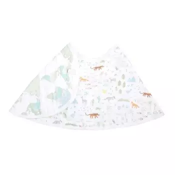 aden anais Essentials Burpy Cotton Soft Absorbent 4 Burp Cloth and X + Bib, 100% Muslin, Layers, Multi-Use Bib, 22.5 11 , Single, Voyager-Ecosphere