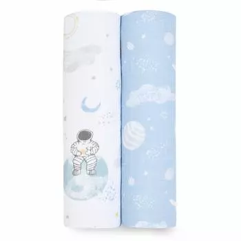 aden anais essentials и anai японские настоящие исследователи космоса ESWC20020J 112x112 см муслиновые хлопковые пеленки набор из 2 пеленок для новорожденных марлевые детские