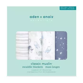 aden anais essentials и Anais Japanese Baby Набор для детского душа для ночного плача до 112 x 112 см + (Основы Адена) [Официальный продукт] Подарок, Подарок,