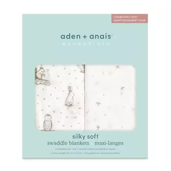 aden anais essentials японская настоящая целебная натуральная шелковистая мягкая пеленка ESWS20005T 112 x 112 см муслиновая хлопковая пеленка набор из 2 пеленок для новорожденных