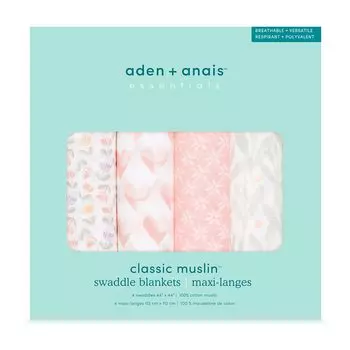 aden anais essentials японский детский подарок муслиновая пеленка 4 шт новорожденный ночной плач профилактика частичка моего сердца ESWC40021 + (Оригинальный продукт)