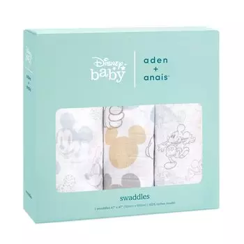 aden anais и пеленка Disney gauze baby оригинальный продукт aden anais пеленки набор из 3 муслиновых пеленок 120 x 120 см Aiden and anai пеленка для новорожденных Микки