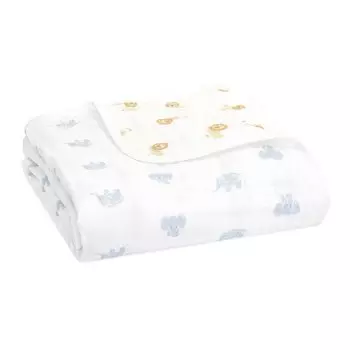 Аден анаис и японские настоящие животные слоны ADBO10003 120 x 120 см органическое хлопковое одеяло Dream, 1 шт., детское одеяло, марлевое одеяло, подарок для ребенка