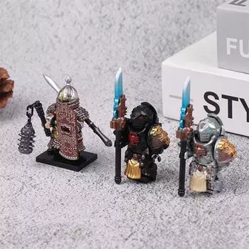 Adeptus Custodes Moc Военные средневековые персонажи Jimu Lancelot Солдаты Iron Float Slayer Knight Аксессуары Строительные блоки серебряный