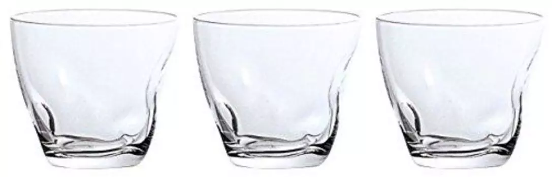 ADERIA B-2249 Стеклянный стакан Nukumi Free Cup 8,5 жидких унций (240 мл), Набор из 3 штук, сделано в Японии