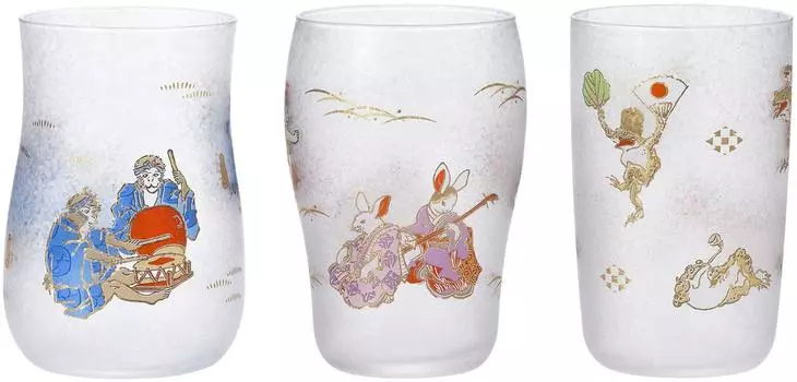 ADERIA Beer Glass Premium Nippon Taste Lucky Animals Craft Beer Glass Set Made in Japan Wooden Box Wedding Day Day Birthday Gift Present Birthday Women