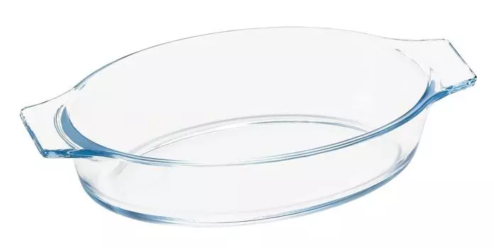ADERIA Glass Cooker Gratin Dish Bay Cook Roaster Oval M 350ml Heat-resistant [Microwave/Oven Safe] H-3851