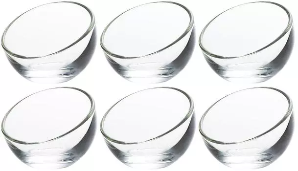 ADERIA La Rochelle Glass 6 Pieces Deep Small Living Living for Banquet H3994 Bowl, Salad, Tableware, Bowl, Soup, Plate, Stylish, Glass, Dessert,