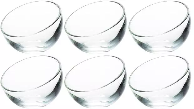 ADERIA La Rochelle Стекло 6 штук Суп Глубокий Маленький Средний Гостиная Гостиная для Буфета H3995 Миска, Салат, Посуда, Миска, Тарелка, Стильный, Стекло, Десерт,