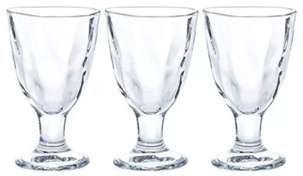 ADERIA P-6694 Mini Glass with Base, 6.5 fl oz (165 ml), Set of 3 (Tebineri), Overflowing with Warmth Texture of Ceramics, Made in Japan, Dishwasher Sa