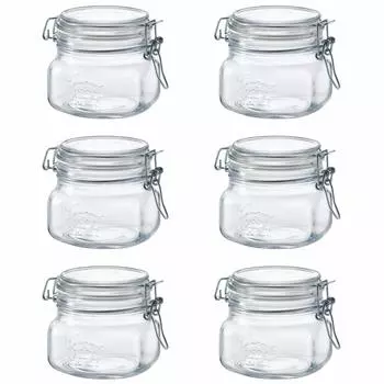 ADERIA Пищевая банка BOR квадратной формы 500 мл 6 шт. Сделано в Италии Контейнер для хранения Стеклянная канистра Герметичный контейнер Банка для приправ Герметичный кофейные зерна чистый