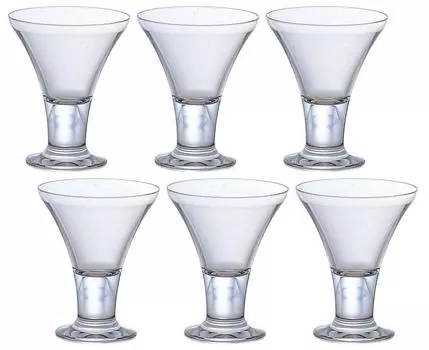 ADERIA Pose Parfait Glass Clear 230ml Set of 6 Made in Japan Dessert Sundait Container Cup Glass Stylish Ice Cream with Foots Coffee Shop Tableware чистый