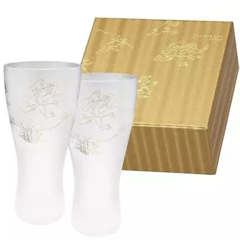 ADERIA Premium Nippon Taste Beer Glass Premium Chojugiga Beer Pair Set 310 мл Made in Japan Cosmetic Box Beer Stylish Pint Gift Day Tableware Day