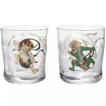 ADERIA Premium Nippon Taste Fujin Raijin Rocks Glass Pair Set 300ml Made in Japan Whisky Stylish Light Retirement Shochu Whiskey Glass Gift Women s Day