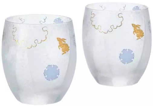 ADERIA Premium Nippon Taste Snow Rabbit 345 мл Rocks Glass Pair Set Made in Japan Cosmetic Box Whiskey Glass Stylish Sixtyth Birthday Retired